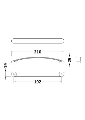 Furniture Handle Round D Shape Handle, 210mm (192mm Centres) - Satin Nickel - Balterley