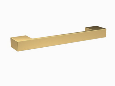 Furniture Handle Square D Shape Handle, 152mm (128mm Centres) - Brushed Brass