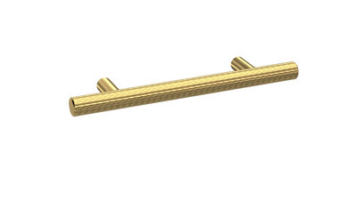 Furniture Handle Textured Knurled Bar Handle, 156mm (96mm Centres) - Brushed Brass - Balterley