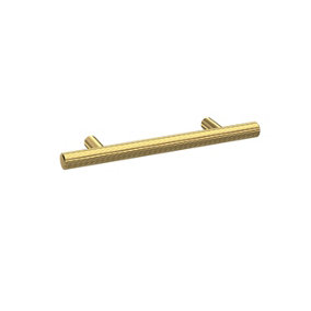 Furniture Handle Textured Knurled Bar Handle, 156mm (96mm Centres) - Brushed Brass - Balterley
