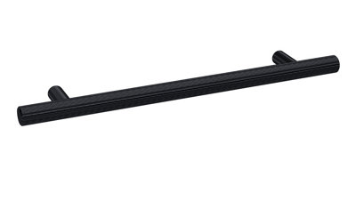 Furniture Handle Textured Knurled Bar Handle, 220mm (160mm Centres) - Matt Black