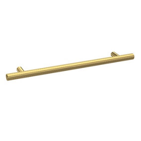 Furniture Handle Textured Knurled Bar Handle, 252mm (192mm Centres) - Brushed Brass - Balterley