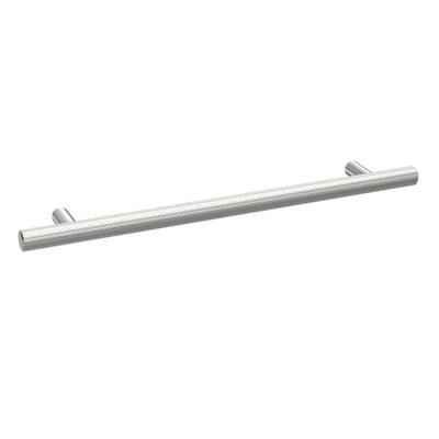 Furniture Handle Textured Knurled Bar Handle, 252mm (192mm Centres) - Satin Chrome