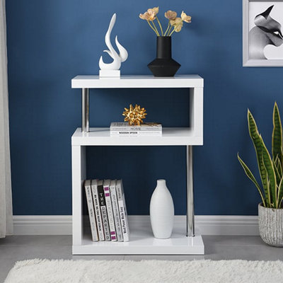 Furniture in Fashion Albania High Gloss 3 Tiers Shelving Unit In White