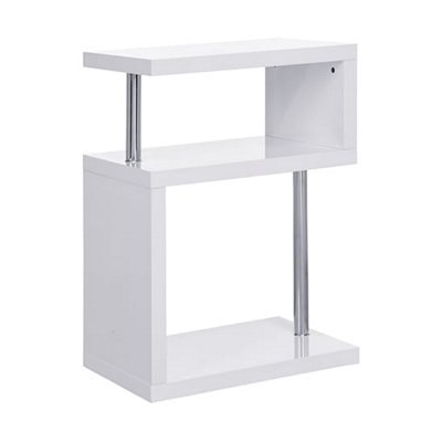 Furniture in Fashion Albania High Gloss 3 Tiers Shelving Unit In White