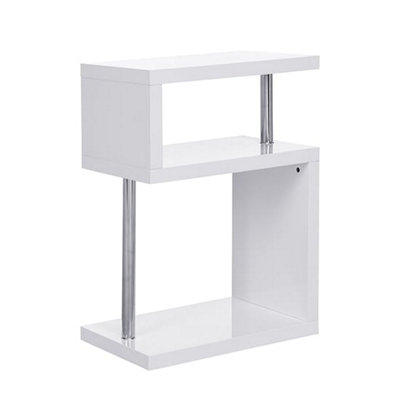 Furniture in Fashion Albania High Gloss 3 Tiers Shelving Unit In White