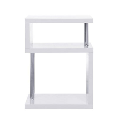 Furniture in Fashion Albania High Gloss 3 Tiers Shelving Unit In White