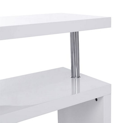 Furniture in Fashion Albania High Gloss 3 Tiers Shelving Unit In White