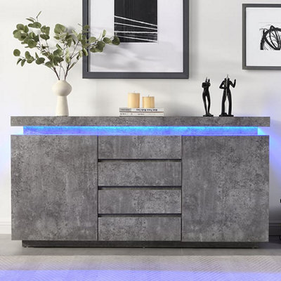 Grey concrete effect sideboard discount