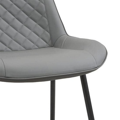 Furniture In Fashion Oston Faux Leather Bar Chair In Grey With Anthracite Legs