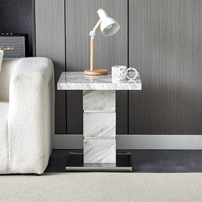 Furniture In Fashion Parini High Gloss Lamp Table Square In Magnesia ...