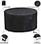 Furniture One 600D Oxford Fabric Patio Set Cover Round Dining Set Cover Black 180x90cm