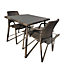 Furniture One Rattan Effect Grey 2 Seater Cube Dining Table and Chair Set FULLY ASSEMBLED STACKABLE CHAIRS