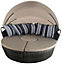 Furniture One Rattan Effect Grey 5 PCs Outdoor Rattan Lounge Chair Round Daybed Table Set with Cushion