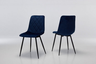 Furniture Outlet, Bari Blue Velvet Dining Chair (Set of 2)