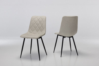 Furniture Outlet, Bari Oat Velvet Dinning chairs. (Set of 2)