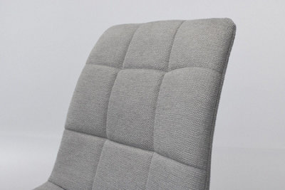 Furniture Outlet, Enza Silver Linen Dining Chair with Black Legs. ( Set of 2)