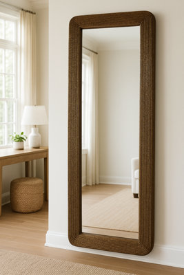 Furniture Outlet, Full Length Standing Jute Mirror.