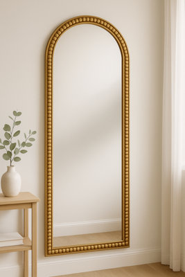 Furniture Outlet, Full length Standing Light Wood Mirror.