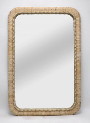 Furniture Outlet, Rectangular Bamboo Mirror. (60x90cm)