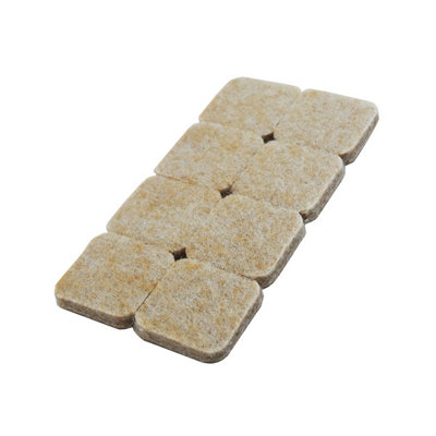 Furniture Square Felt Pads 25mm Natural Beige Pack of 16, Self-Adhesive Floor & Surface Protectors for Furniture Legs Bottom