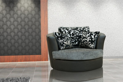 Furniture Stop - Angelina Swivel Chair Black Grey