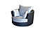 Furniture Stop - Angelina Swivel Chair Black Silver