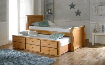 Furniture Stop - Artisan Captain Wooden(3 Drawers Bed)-3ft Single