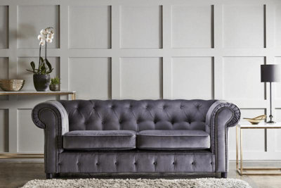 Furniture Stop - Asha 3 Seater  Deluxe Velvet Sofa