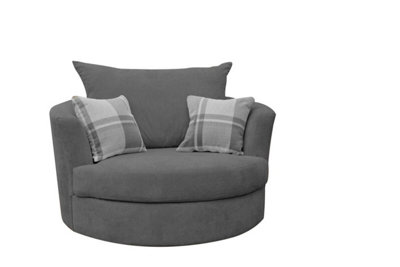Furniture Stop Augusto Swivel Chair Graphite DIY at B&Q