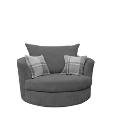 Furniture Stop - Augusto Swivel Chair Graphite