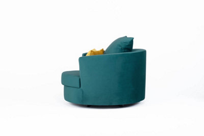Furniture Stop - Augusto Swivel Chair Ocean Plush Velvet