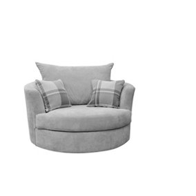 Furniture Stop - Augusto Swivel Chair Silver
