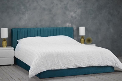 Furniture Stop - Briana Bed In Teal -4ft6 Double