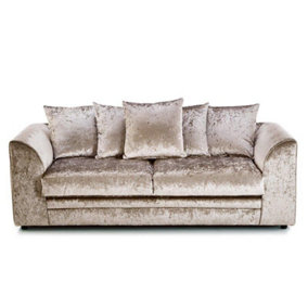 Furniture Stop - Chicco Velvet Fabric 3 Seater Sofa