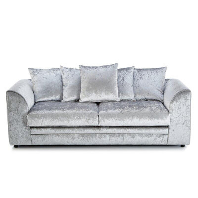 Furniture Stop - Chicco Velvet Fabric 3 Seater Sofa