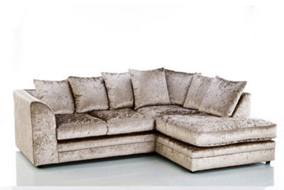 Furniture Stop - Chicco Velvet Fabric Corner Sofa