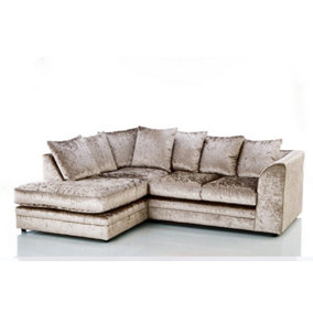 Furniture Stop - Chicco Velvet Fabric Corner Sofa