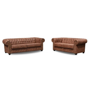 Furniture Stop - Hever Chesterfield 3+2 Sofa Set