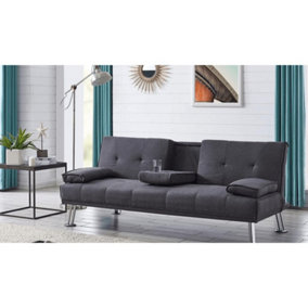 Furniture Stop - Indiana Fabric Sofabed With Chrome Legs