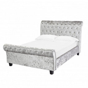 Furniture Stop - Isabella Chesterfield Sleigh Bed-4ft6 Double