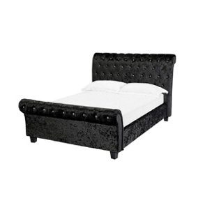 Furniture Stop - Isabella Chesterfield Sleigh Bed-4ft6 Double