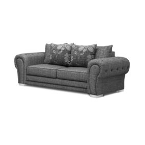 Furniture Stop - Lillatorg™ 3 Seater Sofa in Grey Fabric