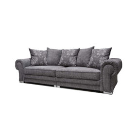 Furniture Stop - Lillatorg™ 4 Seater Sofa in Grey Fabric