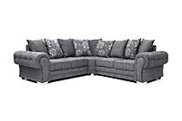 Furniture Stop - Lillatorg™ Grey Double Corner Sofa in Grey Fabric