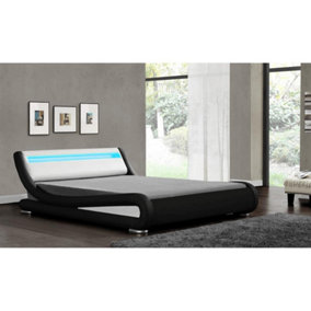 Furniture Stop - Madison Galaxy LED Faux Leather Bed-5ft King