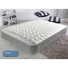 Furniture Stop - Memory Foam Mattress Cool Blue Foam Quilted Sprung-3ft Single
