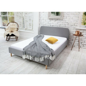 Furniture Stop - Milano Modern Designer Italian Fabric Bed With 1500 Pocket Spring Mattress-4ft6 Double