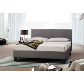 Furniture Stop - Modern Economy Fabric Bed Minimal Designer Frame-4ft6 Double