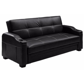 Furniture Stop - Nebraska 3 Seater Leather Sofa Bed